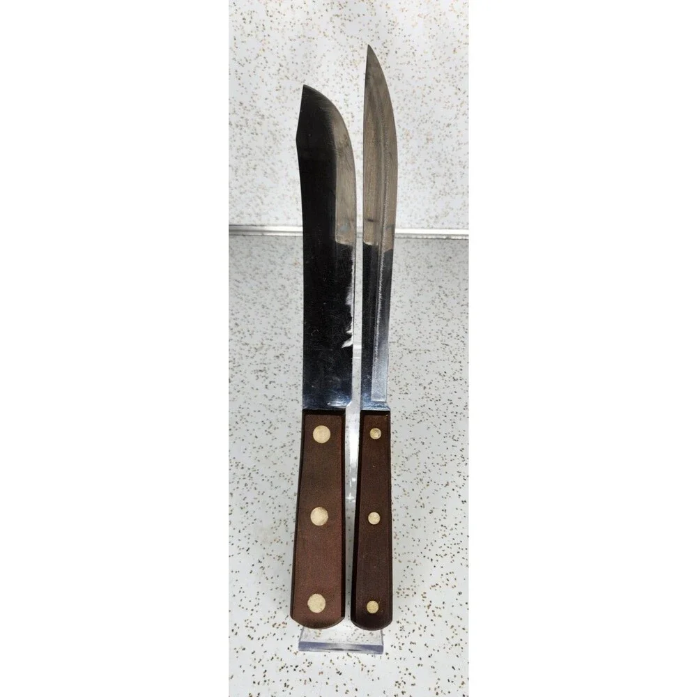 Lot of 2 Vintage CUTCO Knife Set USA Wooden Handles No. 32 & 33, 1st Generation